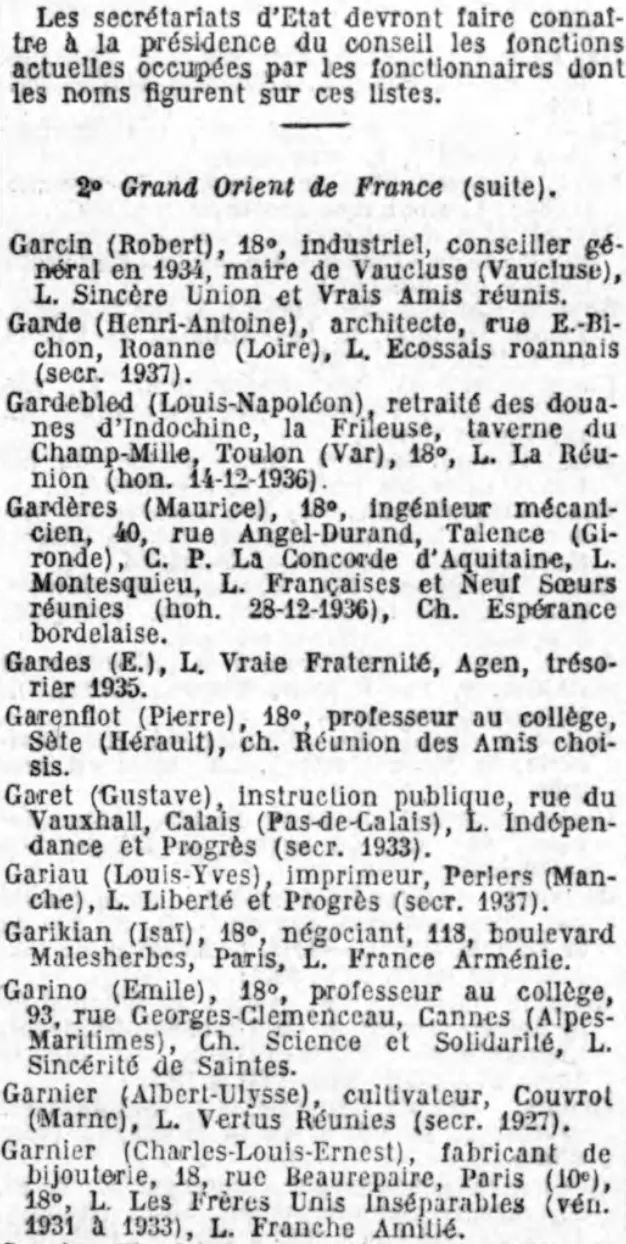 Extrait du Journal Officiel du 06/09/1941