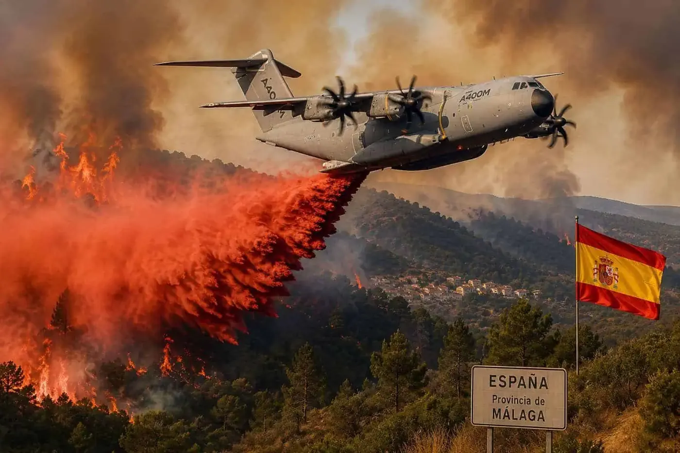 Un avion A400M employé pour lutter contre les feux.